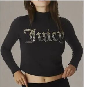 Juicy Couture Black Long Sleeve Top size Small